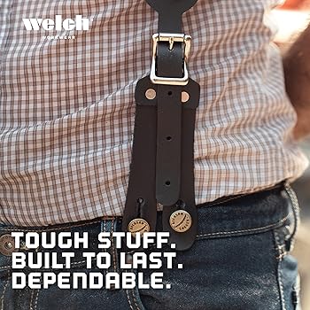 デッドWELCHキャンバス レザー サスペンダーベルト黒アウトドアワークUSA製 デッドWELCHキャンバス レザー サスペンダーベルト黒アウトドア